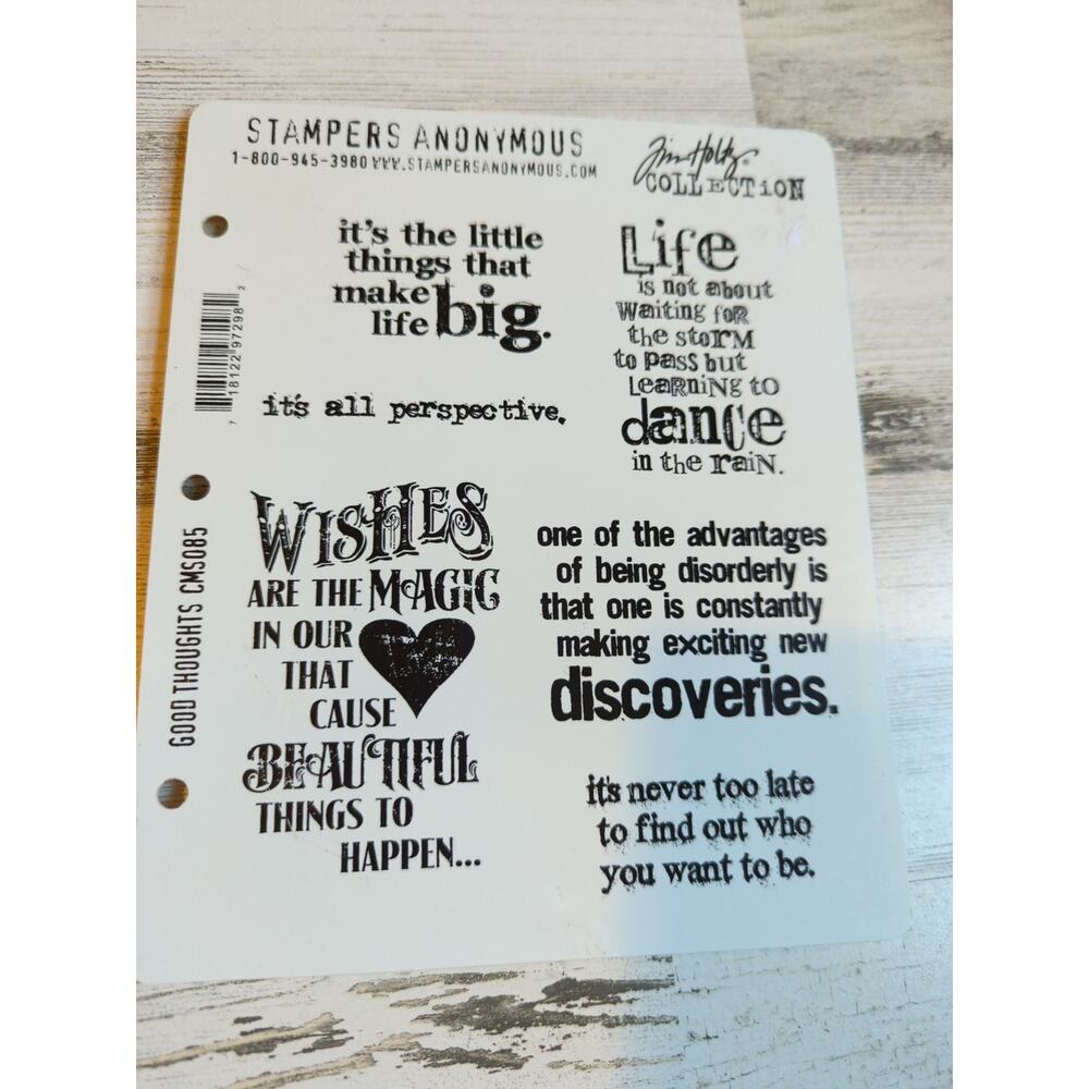 TIM HOLTZ Stampers Anonymous Good Thoughts Rubber Cling Stamps Scrapbook Cards